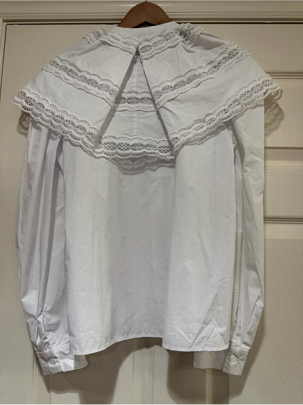 Sandro Ernesta Ruffled Lace Blouse Sz small NWOT - Picture 6 of 10